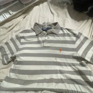 Polo by Ralph Lauren Gray and White Striped Shirt